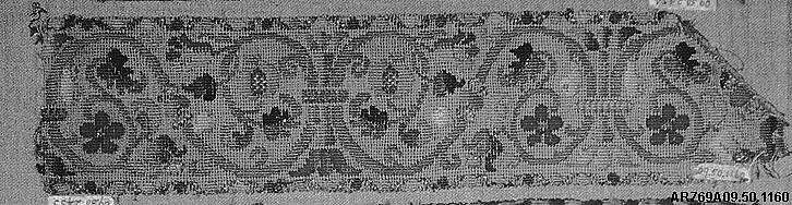 Strip, Embroidered net, buratto, punto à rammendo, silk, Italian, Abruzzi and Calabria