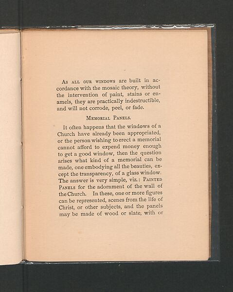 Memorial Windows, printed paper