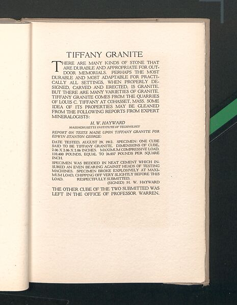 Memorials in Glass and Stone, printed paper