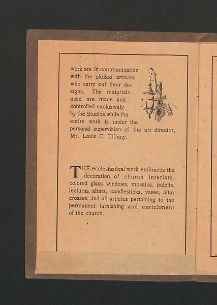The work of Tiffany Studios, printed paper, American