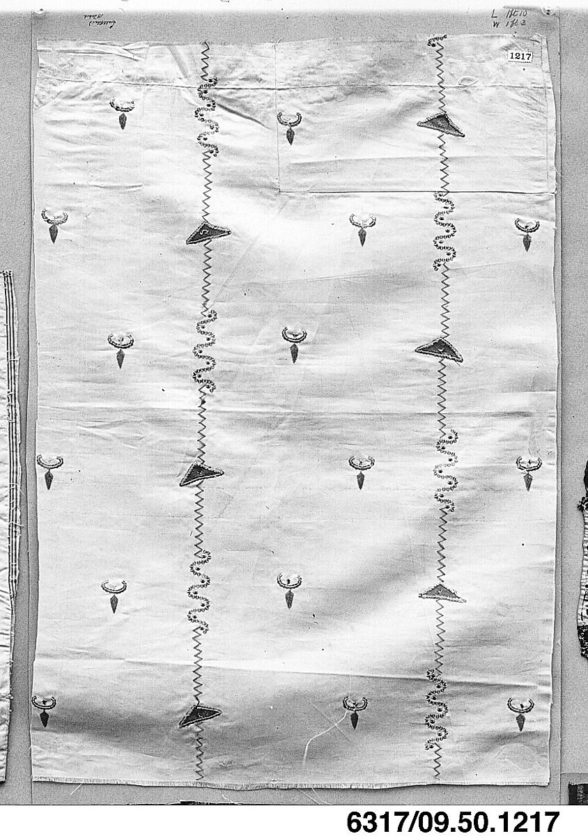 Fragment, Silk and gold sequins on silk, French 