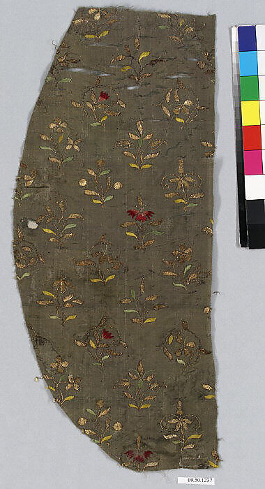Fragment, Silk and metal thread on silk, Spanish 
