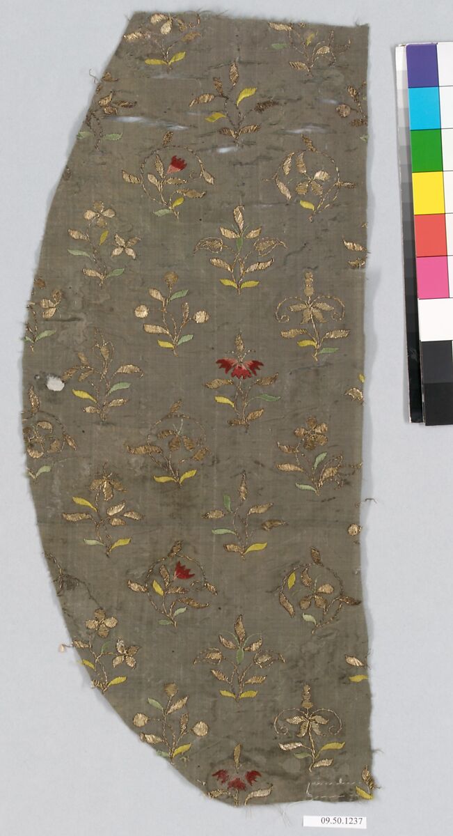 Fragment, Silk and metal thread on silk, Spanish