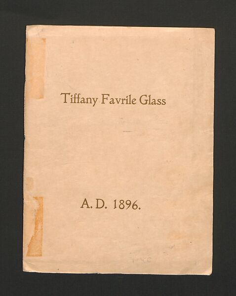 Tiffany Favrile Glass, printed paper, American