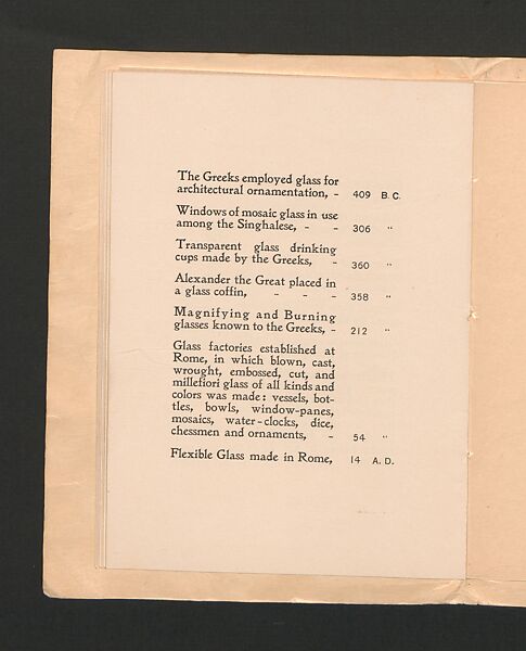 Tiffany Favrile Glass, printed paper, American