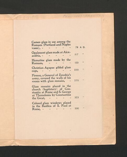 Tiffany Favrile Glass, printed paper, American