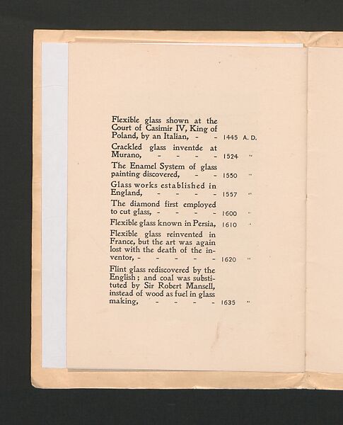 Tiffany Favrile Glass, printed paper, American