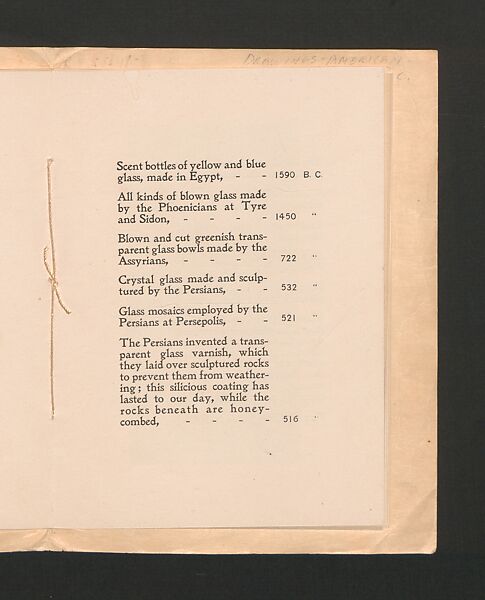 Tiffany Favrile Glass, printed paper, American