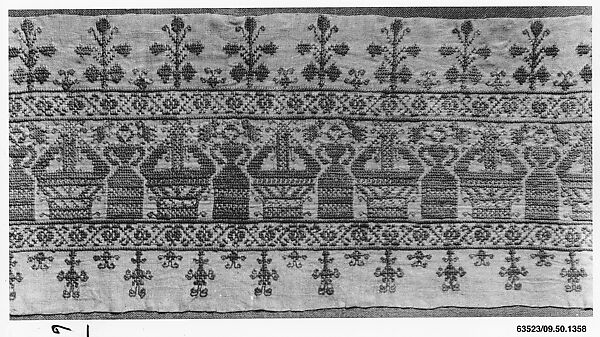 Piece, Cotton on linen, Czechoslovakian, Bratislava 