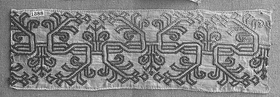 Band, Silk on linen, Greek or Italian