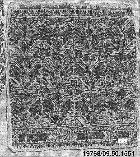 Fragment, Silk on linen, Greek, Macedonia or Epirus 