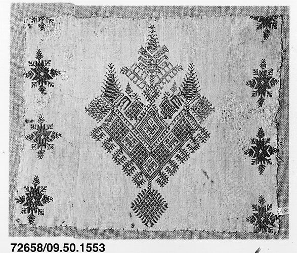 Bed curtain, fragment from a border