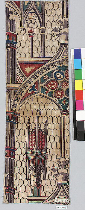 Fragment of printed cotton, Cotton, probably British