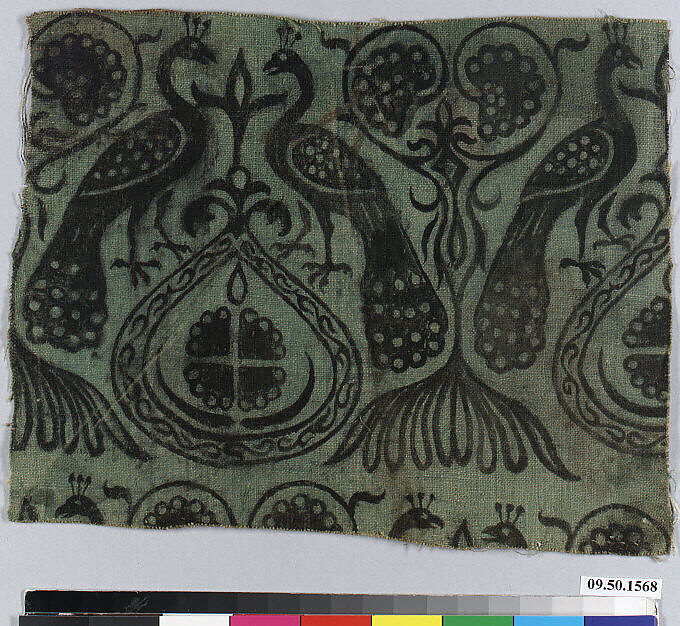 Fragment reproducing 12th century design, Linen, German 