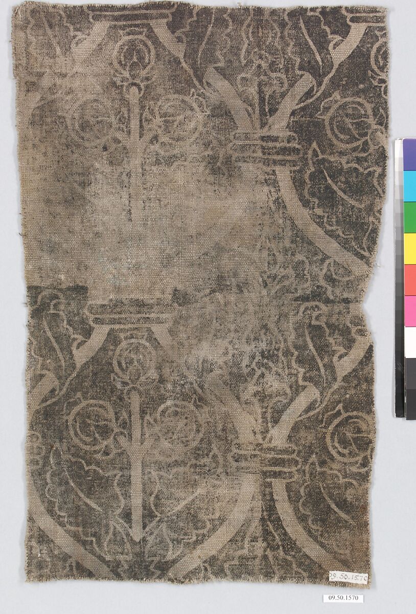 Fragment of reproduction of 16th century design, Linen, German, Rhineland