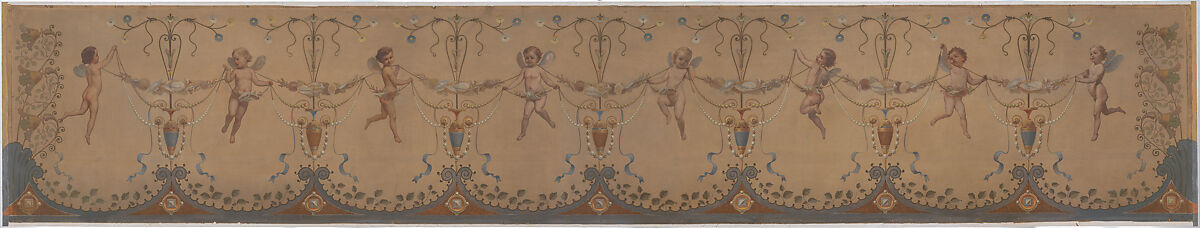 Frieze and ceiling, Virgilio Tojetti (Italian, Rome 1849–1901 New York), Oil on canvas, American