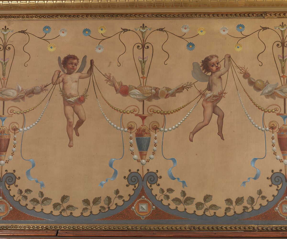 Frieze and ceiling, Virgilio Tojetti (Italian, Rome 1849–1901 New York), Oil on canvas, American