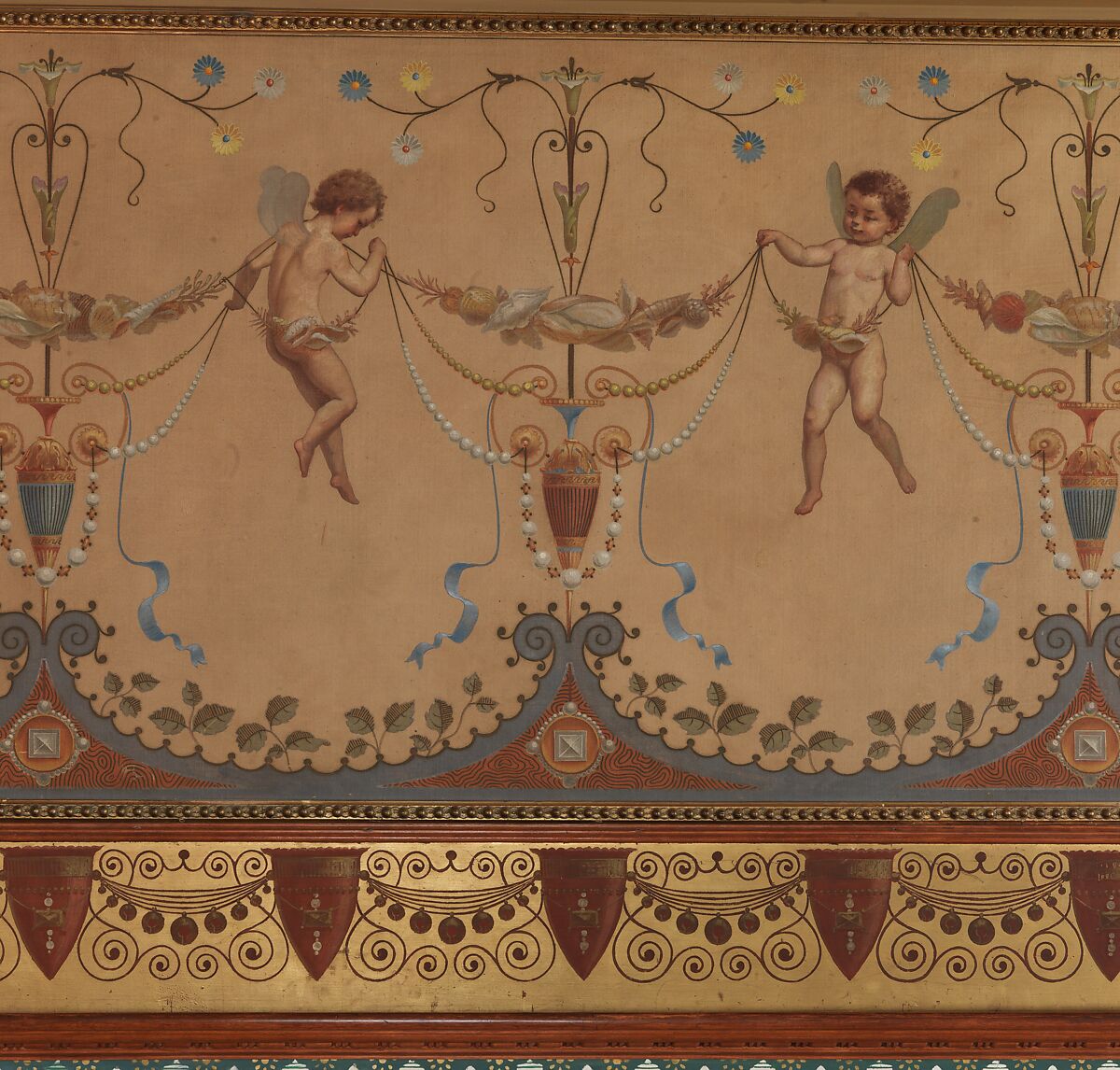 Frieze and ceiling, Virgilio Tojetti (Italian, Rome 1849–1901 New York), Oil on canvas, American