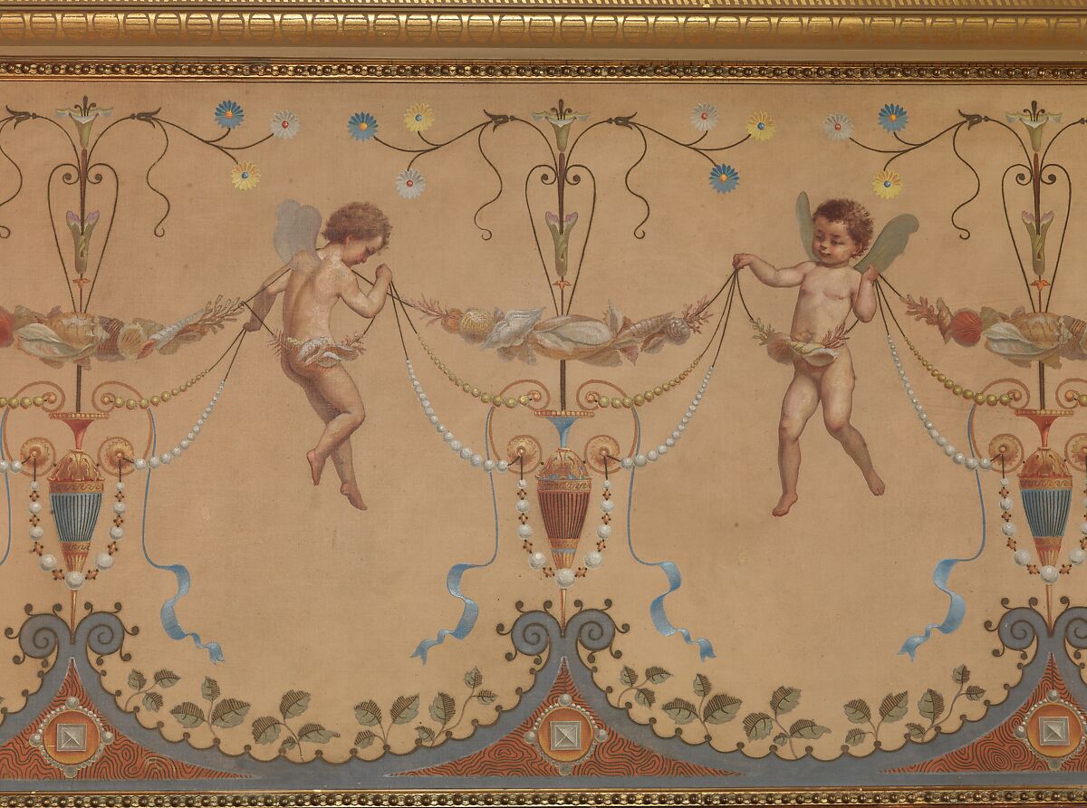 Frieze and ceiling, Virgilio Tojetti (Italian, Rome 1849–1901 New York), Oil on canvas, American