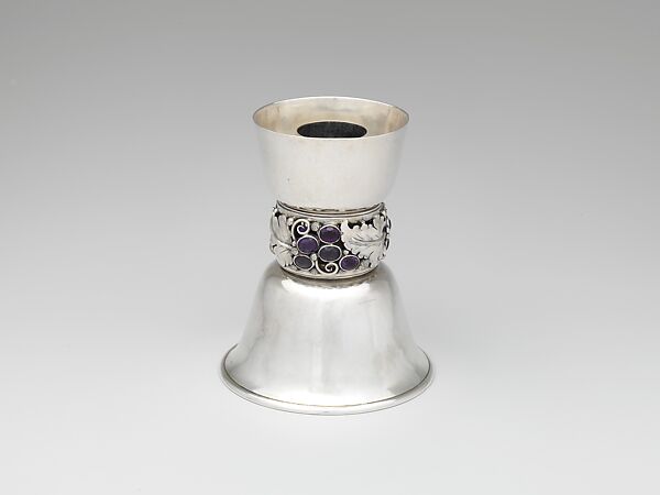 Candlestick, Edward Everett Oakes (American, 1891–1960), Silver, amethysts, American 