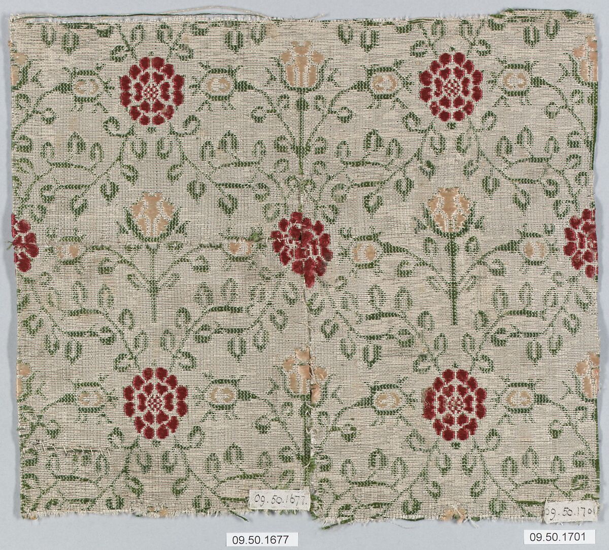 Piece, Silk and metal thread, German