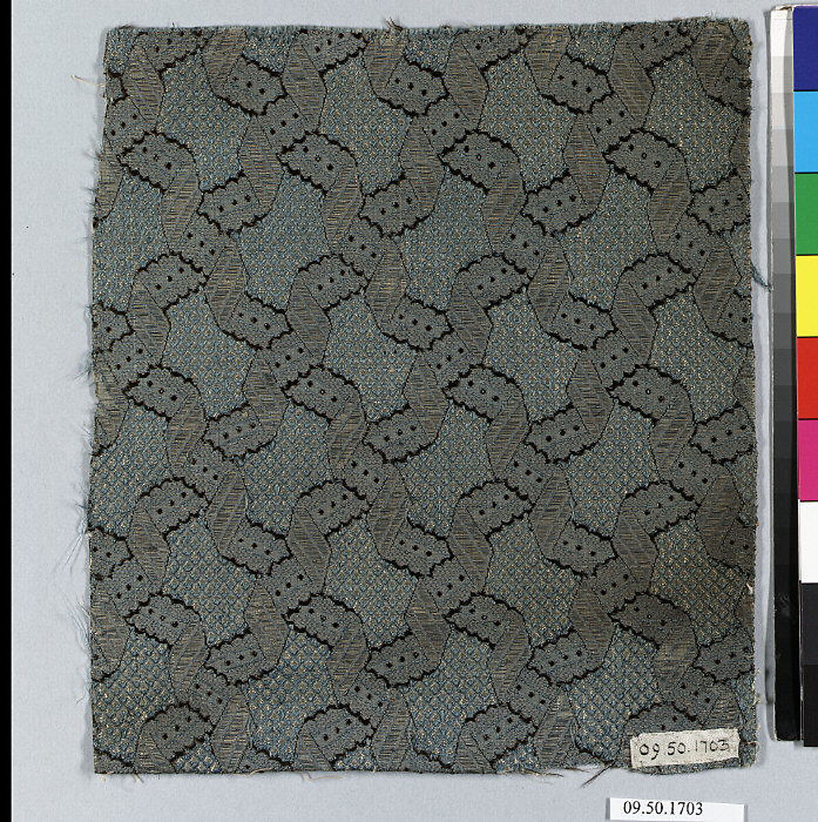 Piece, Silk and metal thread, German 