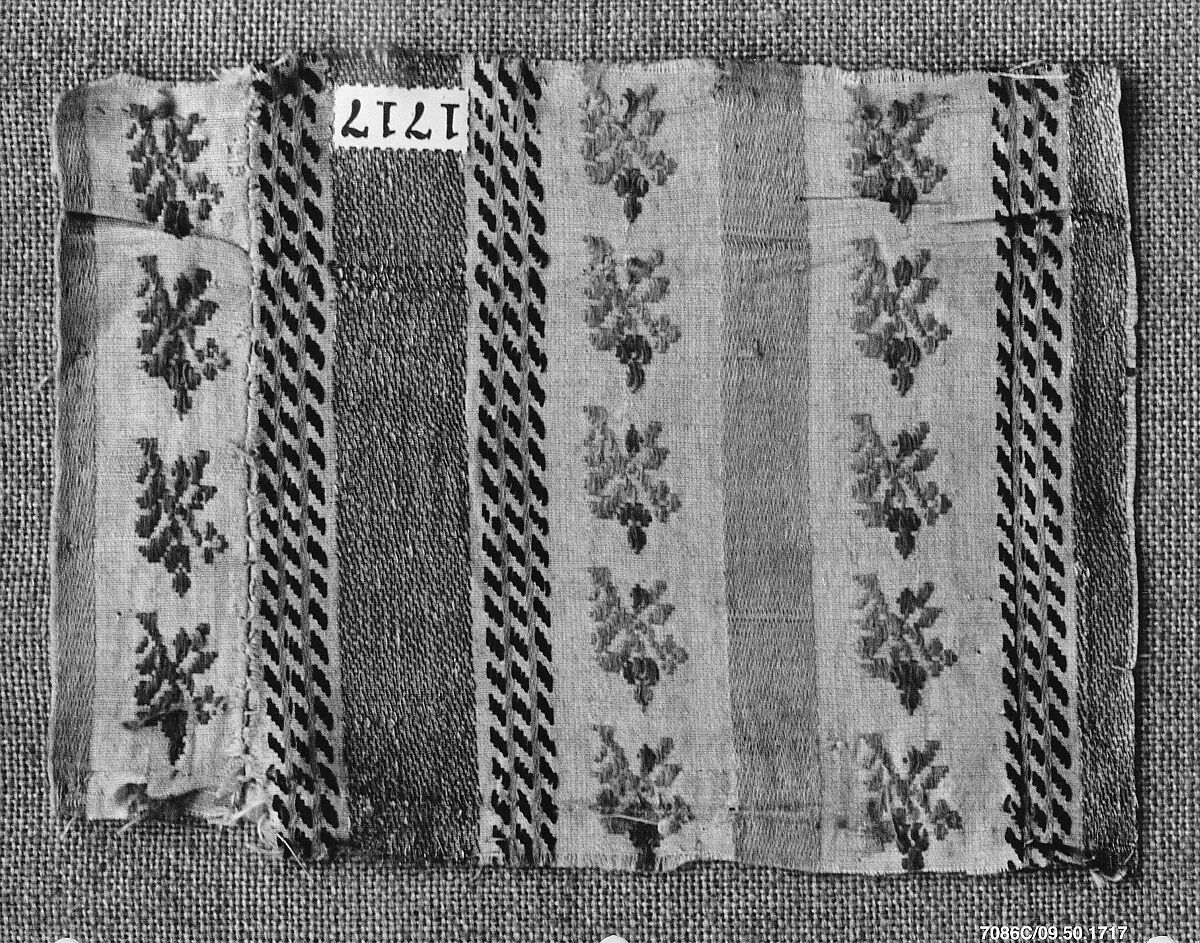 Piece, Silk, cotton and metal thread, French