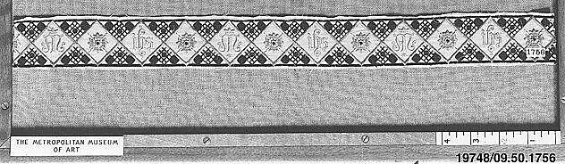 Band, Silk on cotton, German