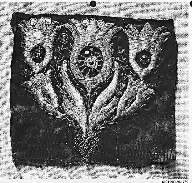 Fragment, Metal thread on silk, Northern German, possibly Hanover 