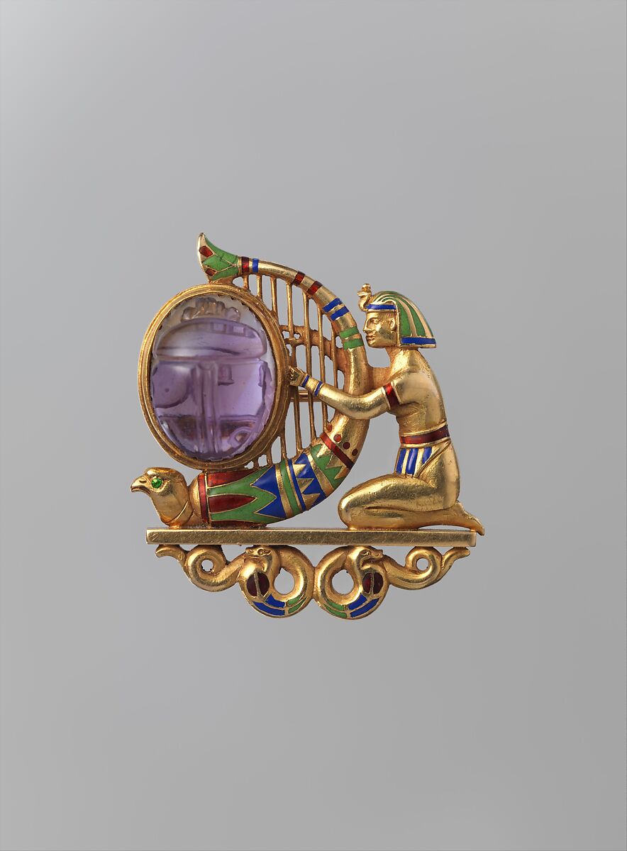 Brooch, Theodore B. Starr (American, New Rochelle, New York 1837–1907 Ridgefield, Connecticut), Gold, amethyst, demantoid garnet, and enamel, American 