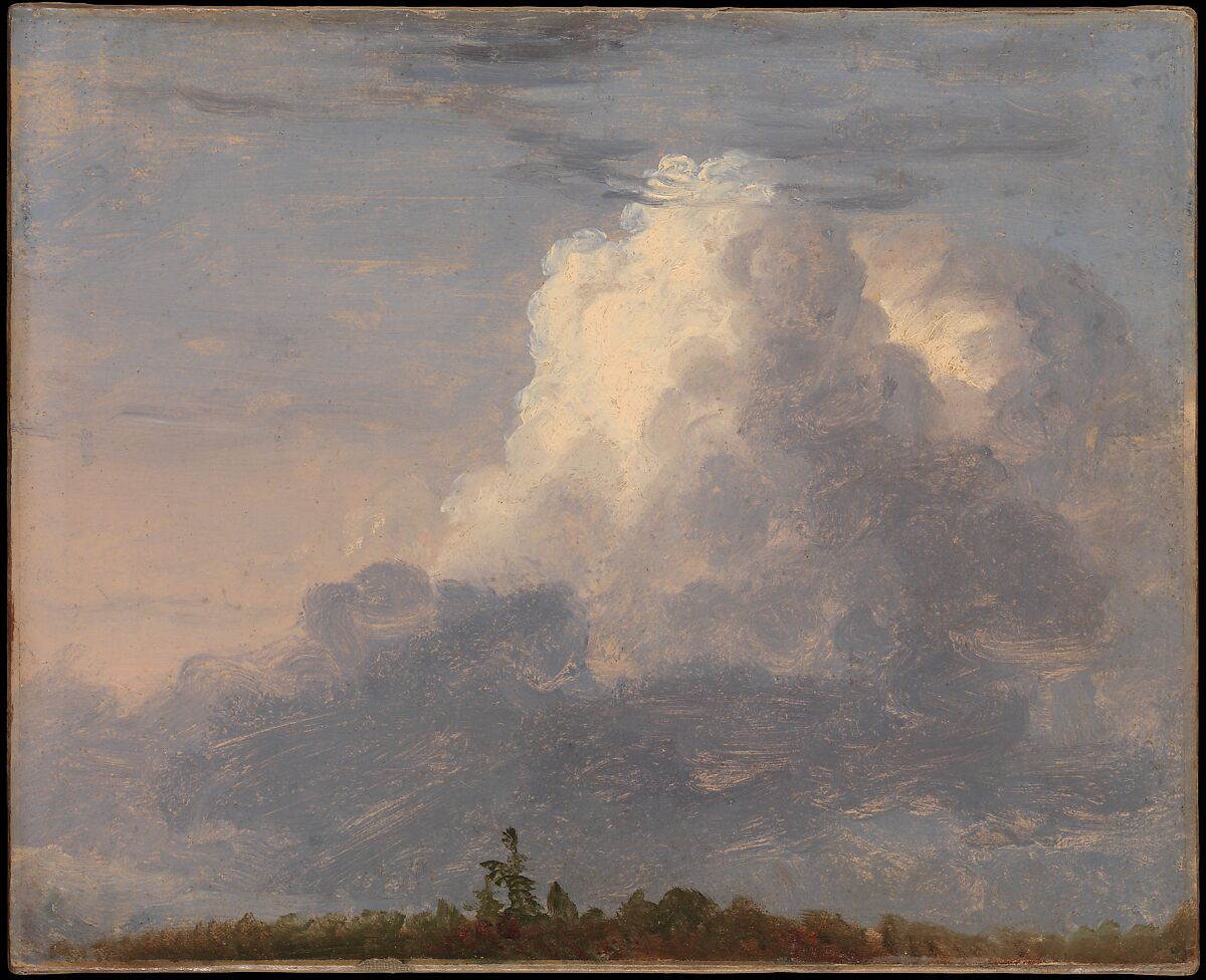 Clouds, Thomas Cole (American, Lancashire 1801–1848 Catskill, New York), Oil on paper laid down on canvas, American 