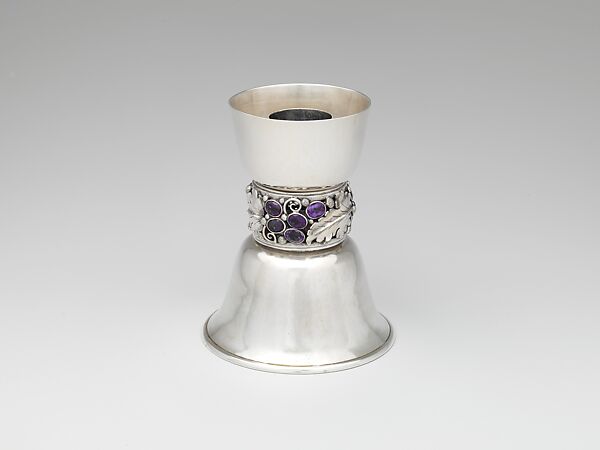 Candlestick, Edward Everett Oakes (American, 1891–1960), Silver and amethysts, American 
