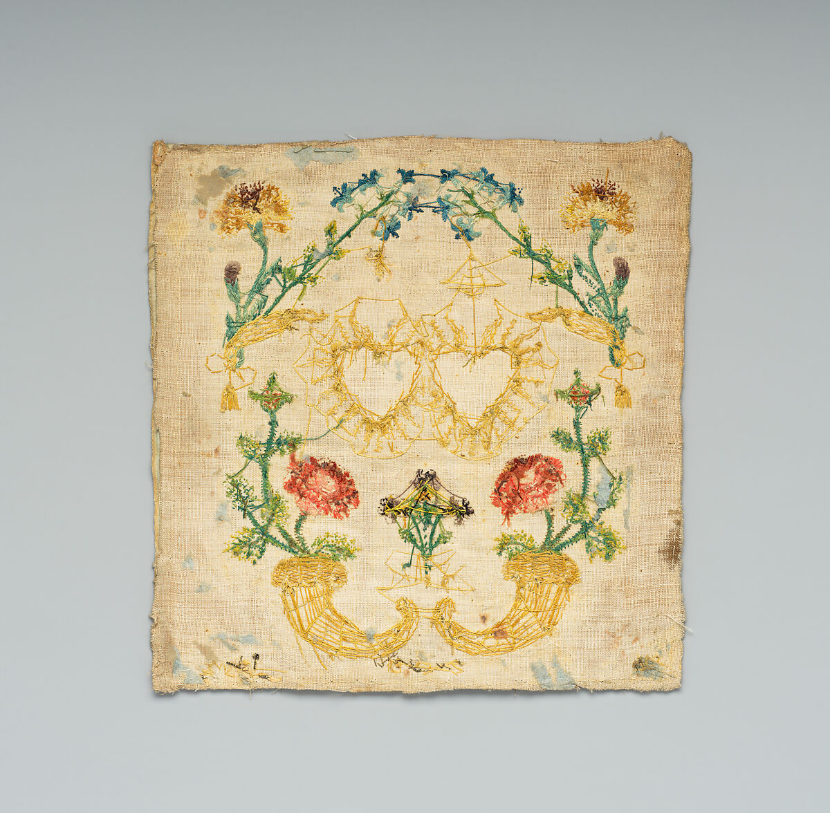 Chalice Veil (?), Silk and metal thread, German