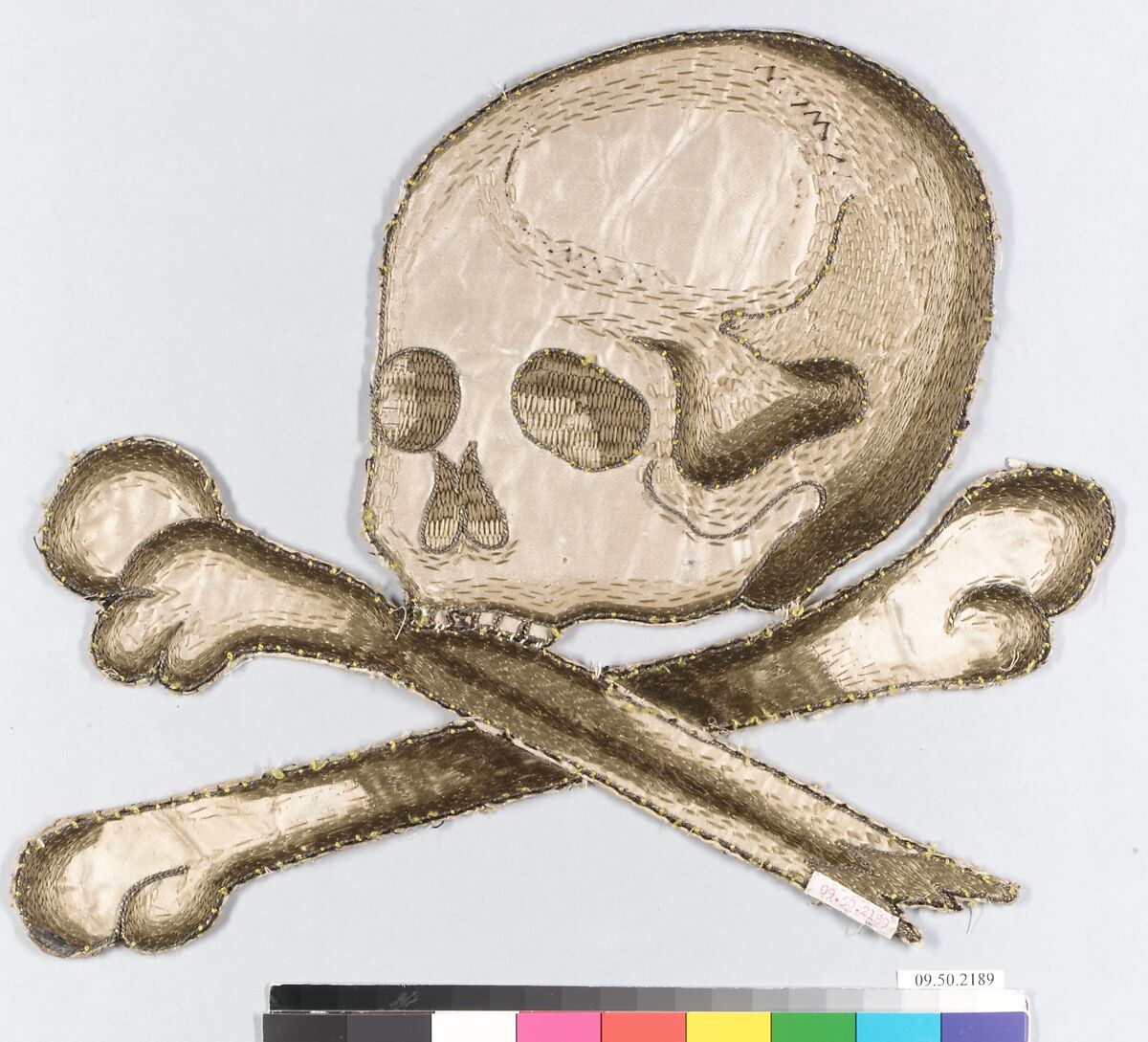 Appliqué, Silk and metal thread, German