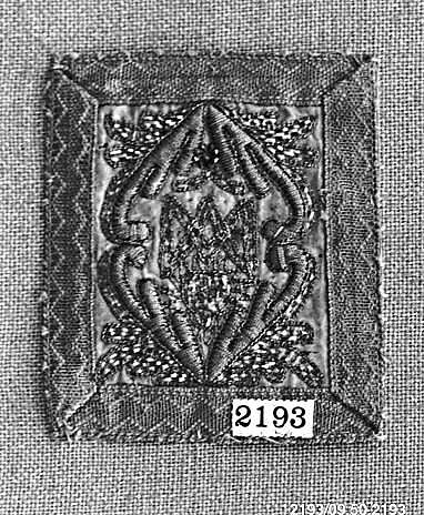 Scapular (?) (one of a pair), Silk and metal thread, German