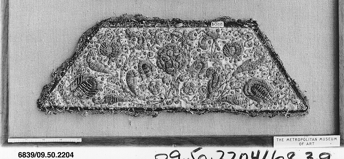 Panel, Silk and metal thread, German or Swiss