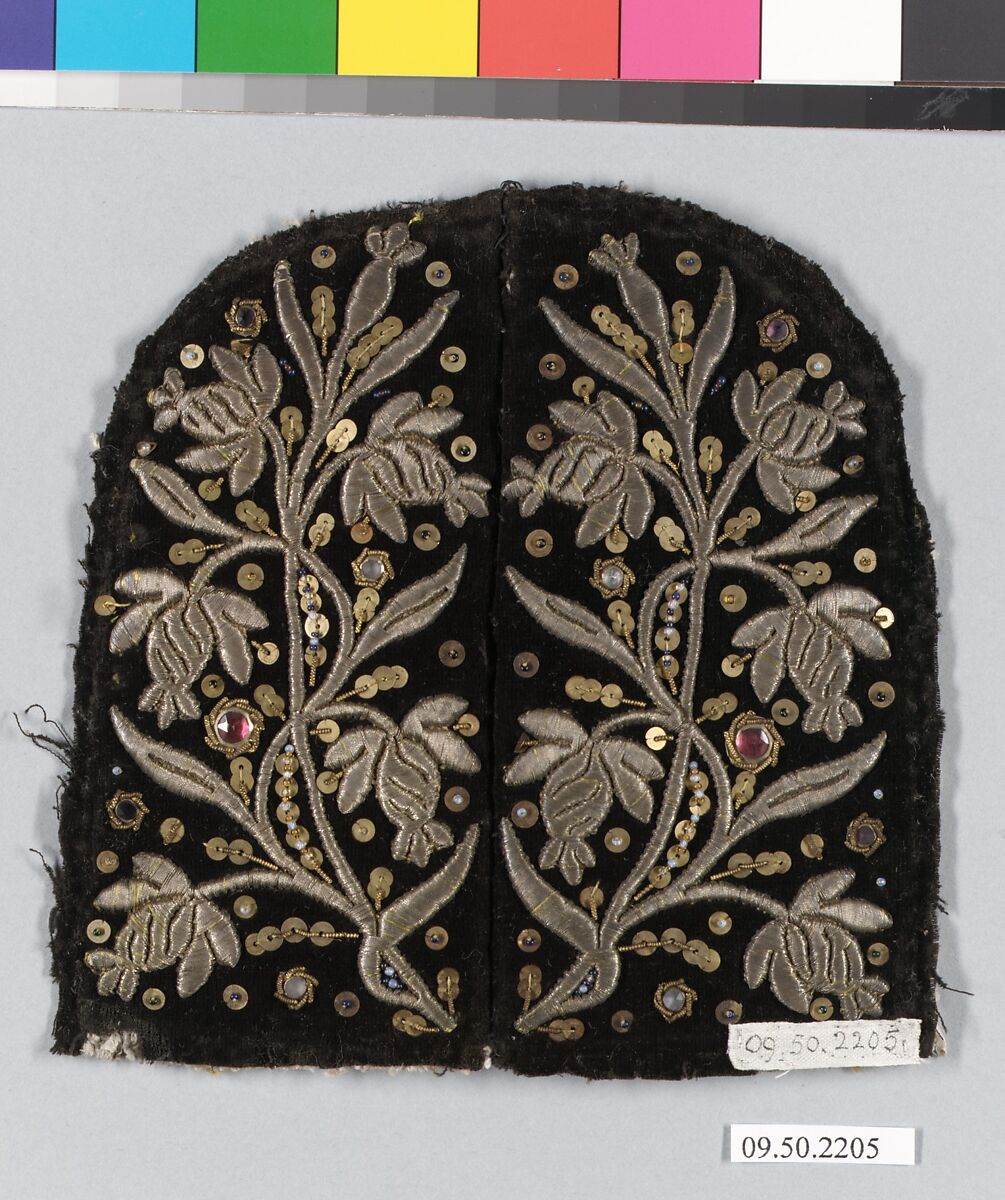 Fragment, Metal thread on velvet, German