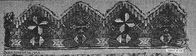 Edging, Embroidered net, buratto, silk, Italian, Abruzzi and Calabria