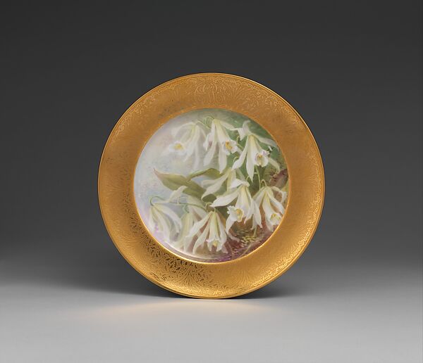 Plate, Porcelain, gold ground, American 