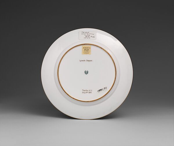 Plate, Porcelain, gold ground, American
