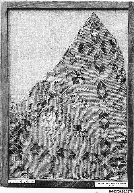 Fragment, Embroidered net, punto à rammendo, German