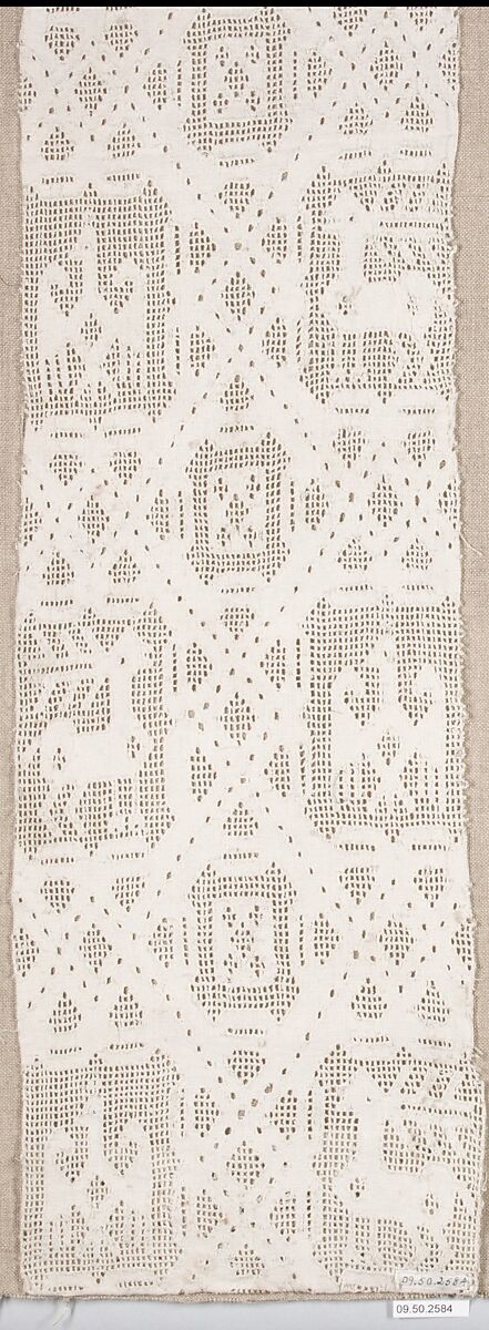 Fragment, Drawnwork, Italian, Sicily