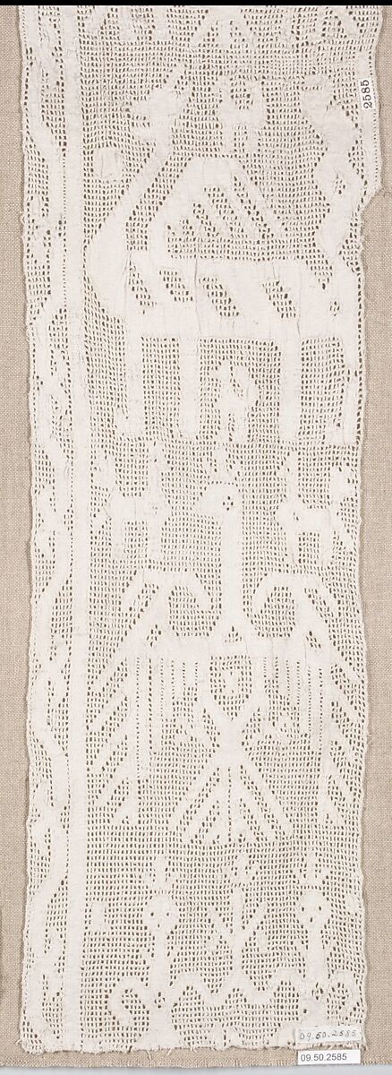 Fragment, Drawnwork, Italian, Sicily