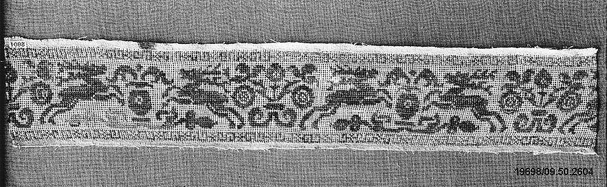 Border, Embroidered net, buratto, cotton, Bohemian or Slovak 