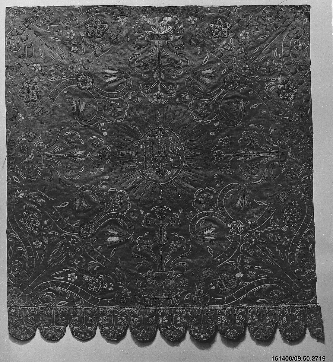 Panel, Silk and metal on silk, Spanish 