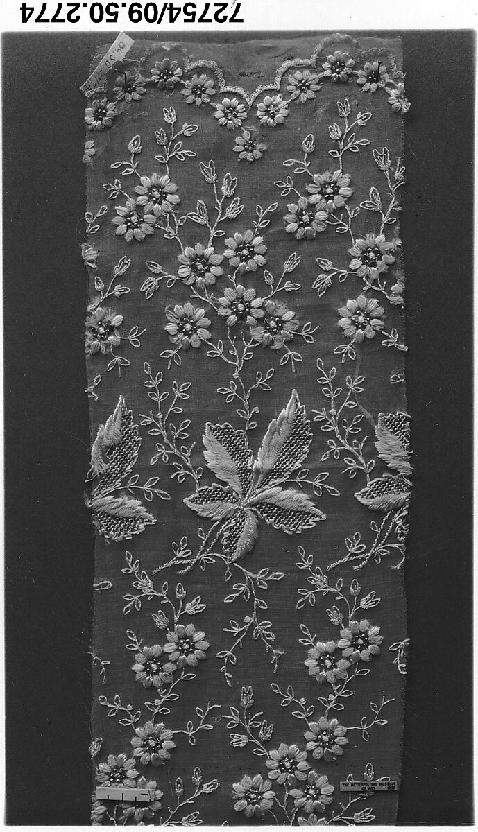 Fragment, Silk and wool, beads, German 
