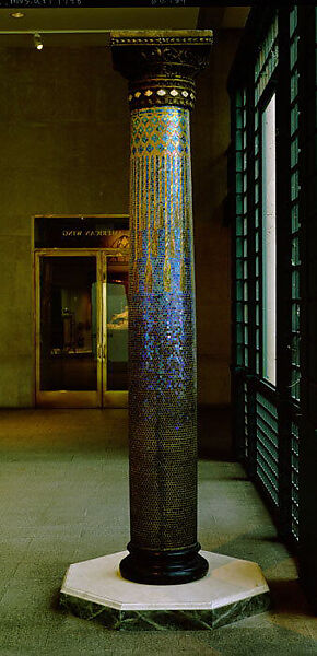 Column, Designed by Louis C. Tiffany (American, New York 1848–1933 New York), Mosaic, plaster, glass, and iron, American