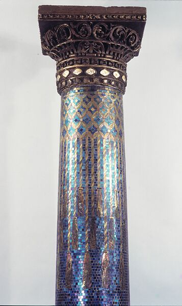 Column, Designed by Louis C. Tiffany (American, New York 1848–1933 New York), Mosaic, plaster, glass, and iron, American