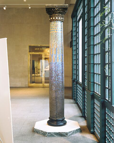 Column, Designed by Louis C. Tiffany (American, New York 1848–1933 New York), Mosaic, plaster, glass, and iron, American