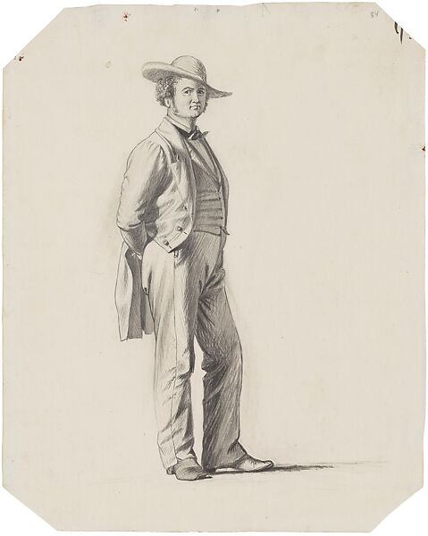 Dandy, possible study for "Saint Louis Wharf", 1849 (lost), George Caleb Bingham (American, Augusta County, Virginia 1811–1879 Kansas City, Missouri), Brush, black ink, and wash over pencil on cream wove paper, American 